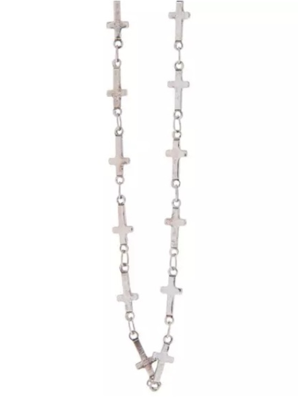 New 16” Silver Cross Link Necklace - Women's Religious Jewelry